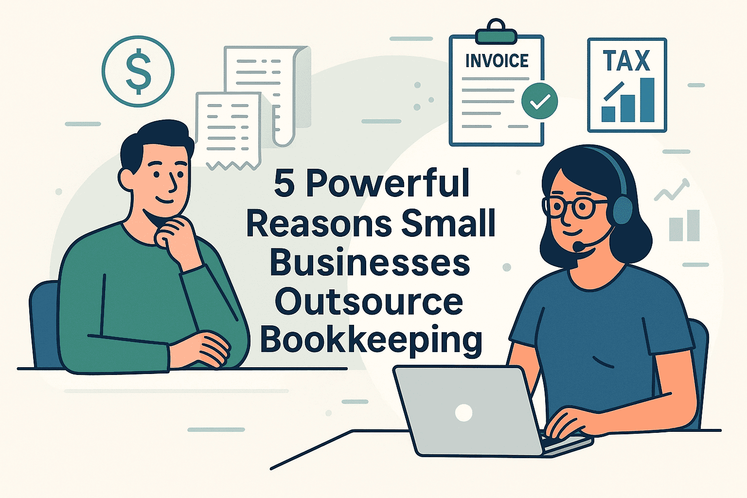 Virtual bookkeeper managing financial records and reports for a small business owner remotely Outsource Bookkeeping.